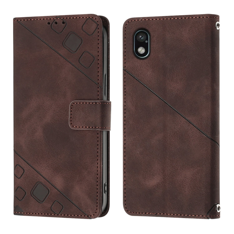 For Sony XPreia ACE  III Skin-feel Embossed Leather Phone Case