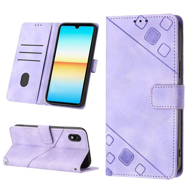 For Sony XPreia ACE  III Skin-feel Embossed Leather Phone Case