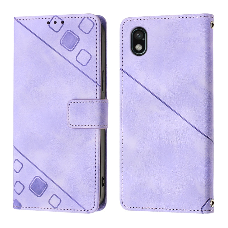 For Sony XPreia ACE  III Skin-feel Embossed Leather Phone Case