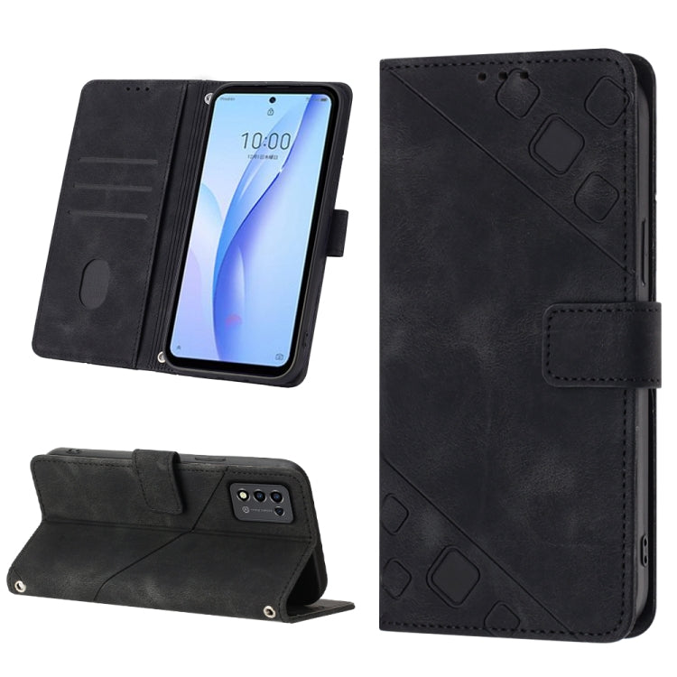 For ZTE Libero 5G III Skin-feel Embossed Leather Phone Case
