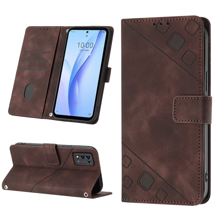 For ZTE Libero 5G III Skin-feel Embossed Leather Phone Case