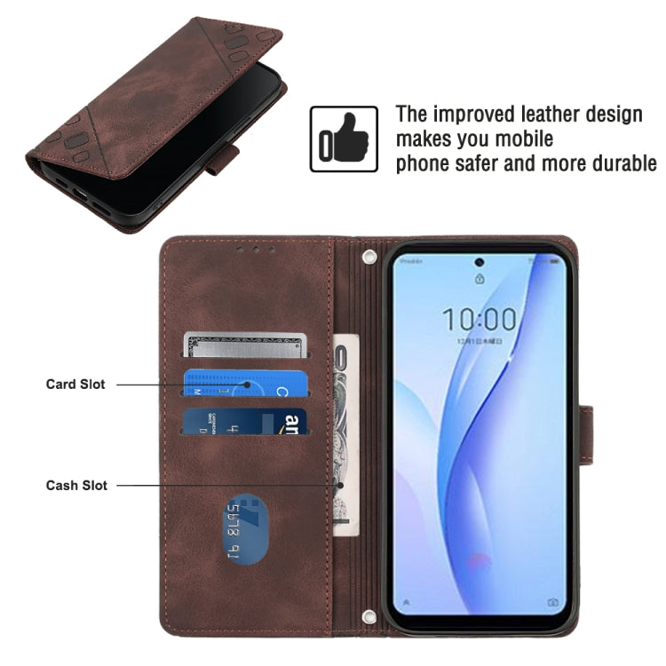 For ZTE Libero 5G III Skin-feel Embossed Leather Phone Case