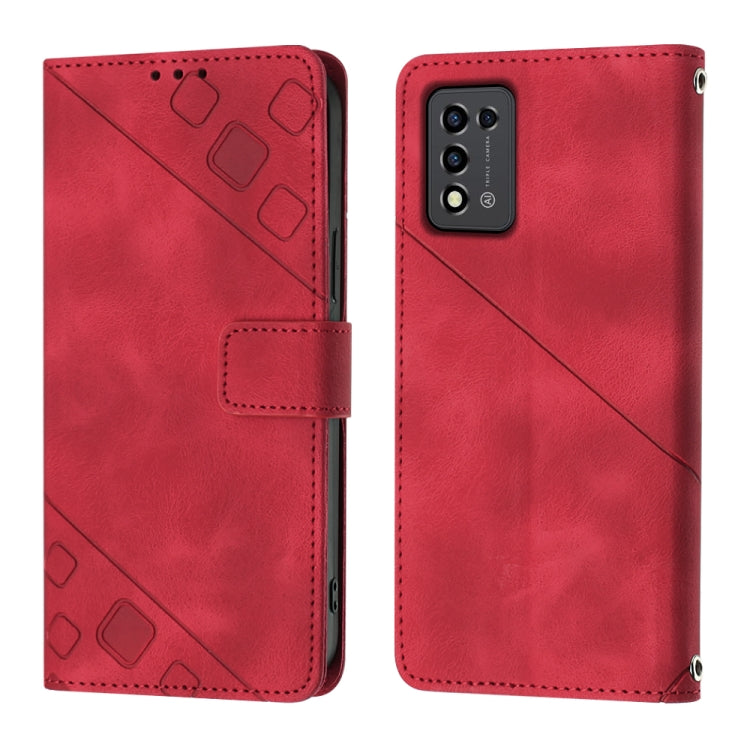 For ZTE Libero 5G III Skin-feel Embossed Leather Phone Case