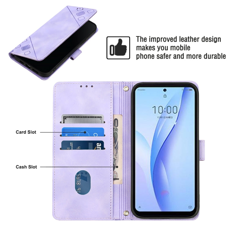 For ZTE Libero 5G III Skin-feel Embossed Leather Phone Case
