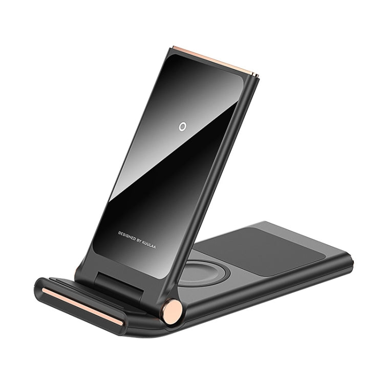 KUULAA KL-ZJ11 15W Mirror 3 in 1 Foldable Wireless Charger(Tarnish)
