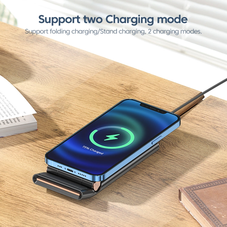 KUULAA KL-ZJ11 15W Mirror 3 in 1 Foldable Wireless Charger(Tarnish)