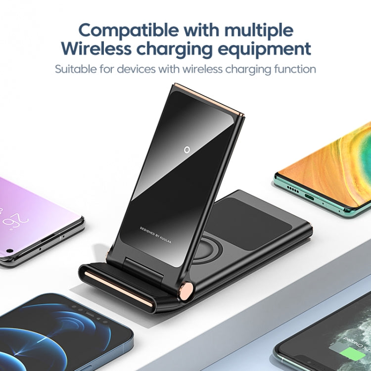 KUULAA KL-ZJ11 15W Mirror 3 in 1 Foldable Wireless Charger(Tarnish)