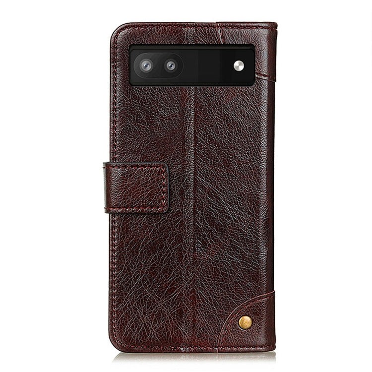 For Google Pixel 7a Copper Buckle Nappa Texture Leather Phone Case