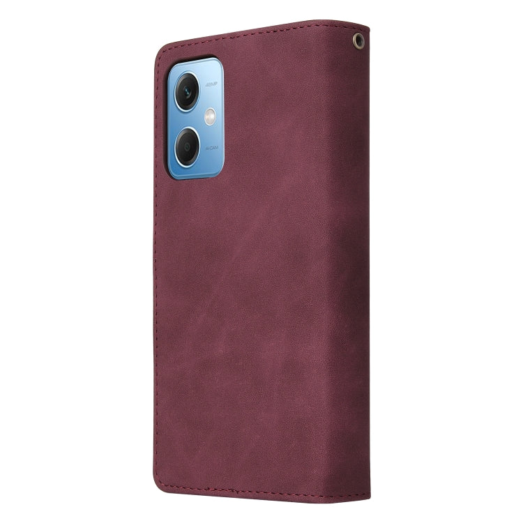 For Xiaomi Redmi Note 12 5G Global India / Poco X5 Multifunctional Multi-Card Wallet Phone Leather Case