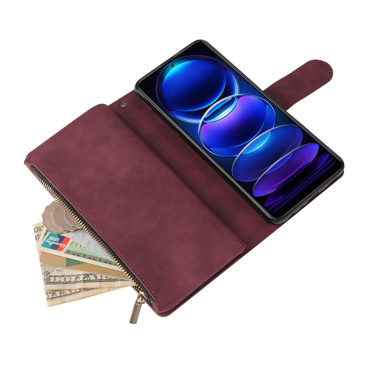 For Xiaomi Redmi Note 12 5G Global India / Poco X5 Multifunctional Multi-Card Wallet Phone Leather Case