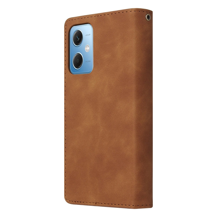 For Xiaomi Redmi Note 12 5G Global India / Poco X5 Multifunctional Multi-Card Wallet Phone Leather Case