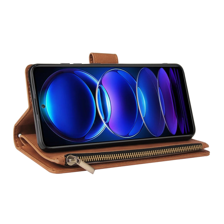 For Xiaomi Redmi Note 12 5G Global India / Poco X5 Multifunctional Multi-Card Wallet Phone Leather Case