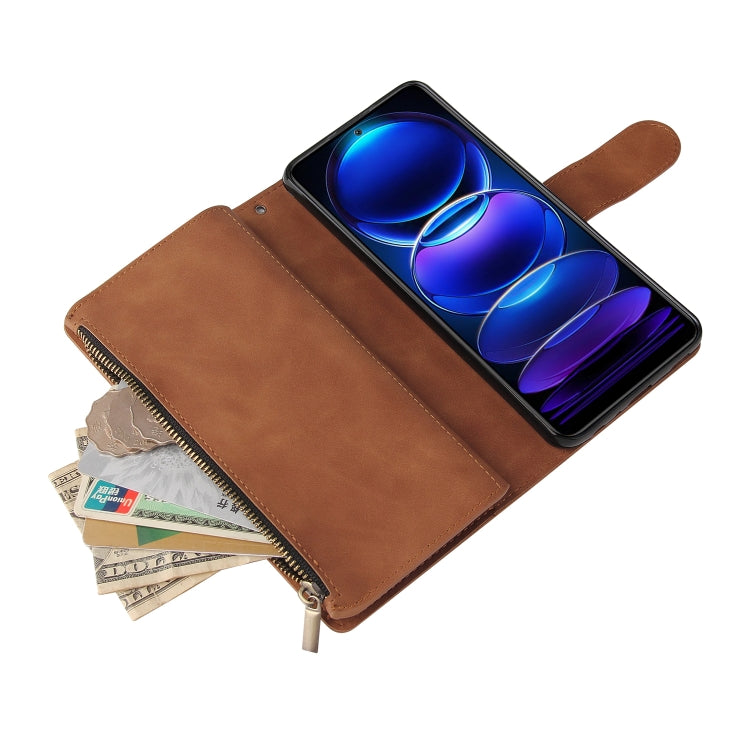 For Xiaomi Redmi Note 12 5G Global India / Poco X5 Multifunctional Multi-Card Wallet Phone Leather Case