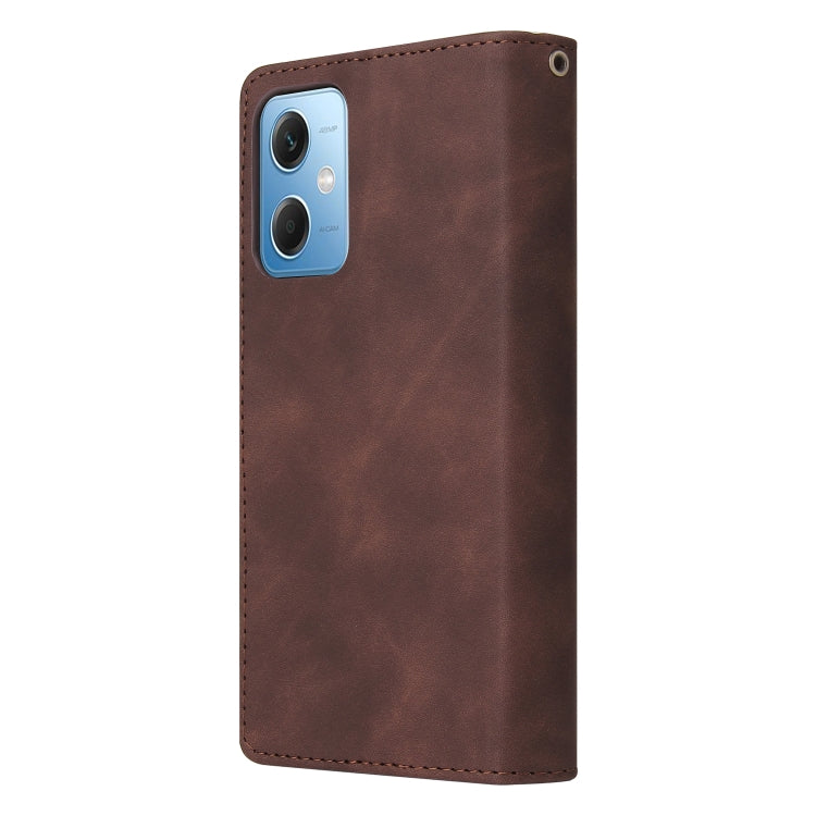For Xiaomi Redmi Note 12 5G Global India / Poco X5 Multifunctional Multi-Card Wallet Phone Leather Case