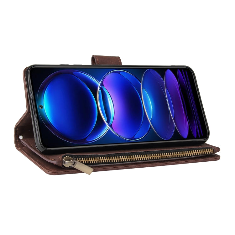 For Xiaomi Redmi Note 12 5G Global India / Poco X5 Multifunctional Multi-Card Wallet Phone Leather Case