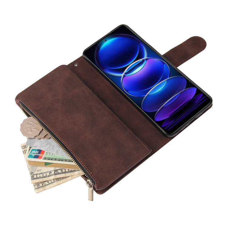 For Xiaomi Redmi Note 12 5G Global India / Poco X5 Multifunctional Multi-Card Wallet Phone Leather Case