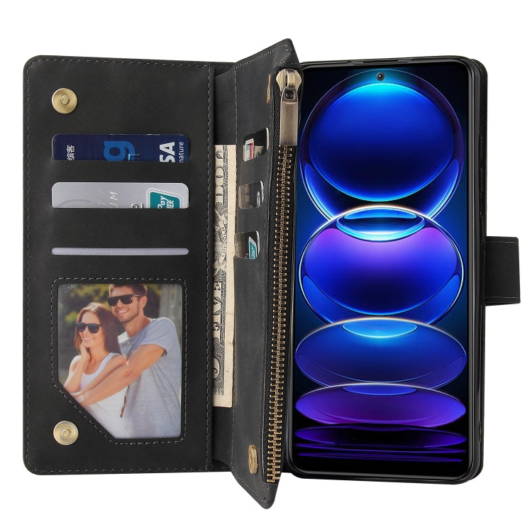 For Xiaomi Redmi Note 12 5G Global India / Poco X5 Multifunctional Multi-Card Wallet Phone Leather Case