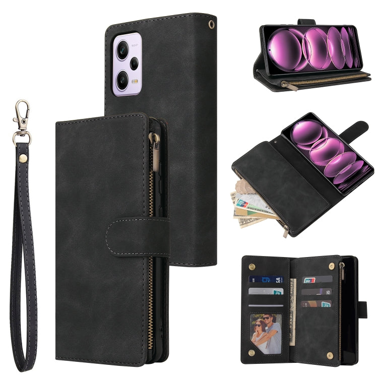 For Xiaomi Redmi Note 12 Pro 5G Global India / Note 12 Pro 5G Speed Edition / Poco X5 Pro Multifunctional Multi-Card Wallet Phone Leather Case