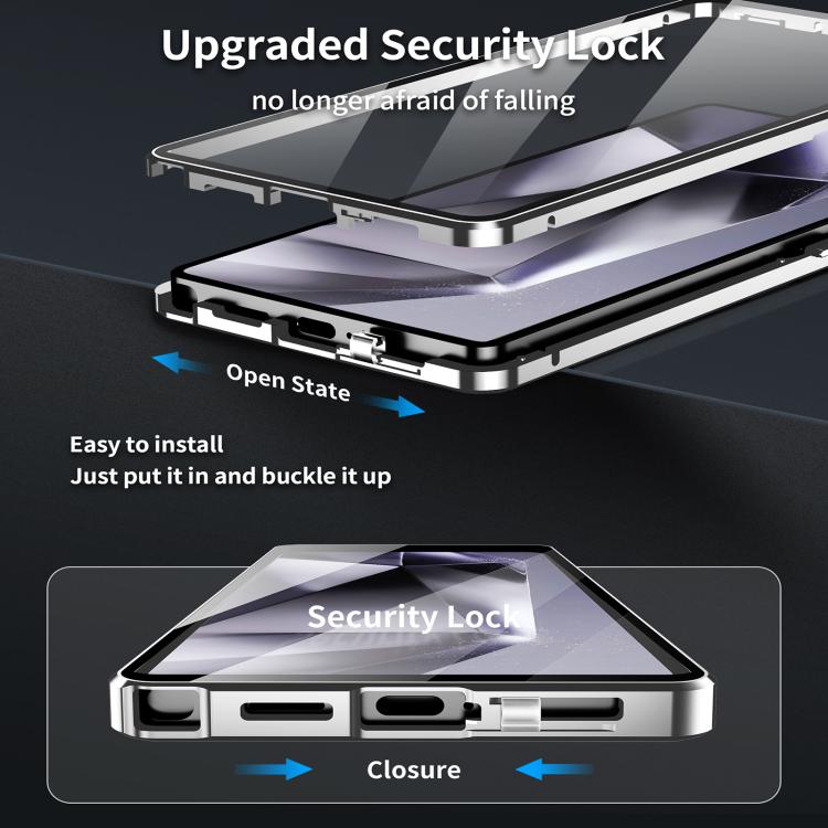 For Samsung Galaxy S25 Ultra 5G HD Full Cover Magsafe Magnetic Metal Tempered Glass Phone Case