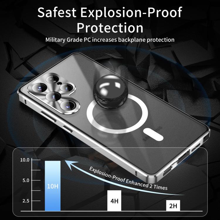 For Samsung Galaxy S26 Ultra 5G HD Full Cover Magsafe Magnetic Metal Tempered Glass Phone Case
