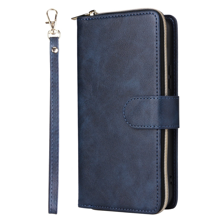 For Samsung Galaxy A34 9 Card Slots Zipper Wallet Bag Leather Phone Case