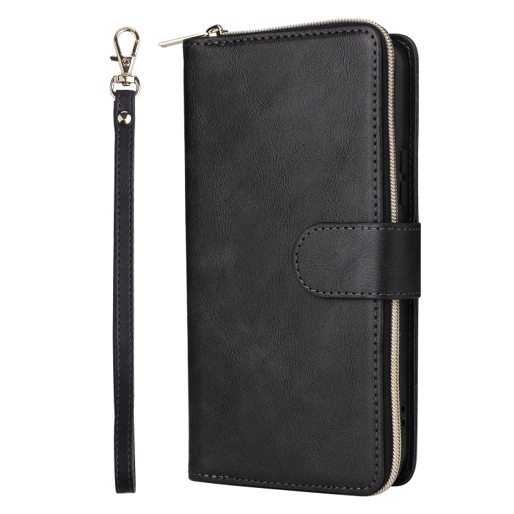 For Samsung Galaxy A54 9 Card Slots Zipper Wallet Bag Leather Phone Case
