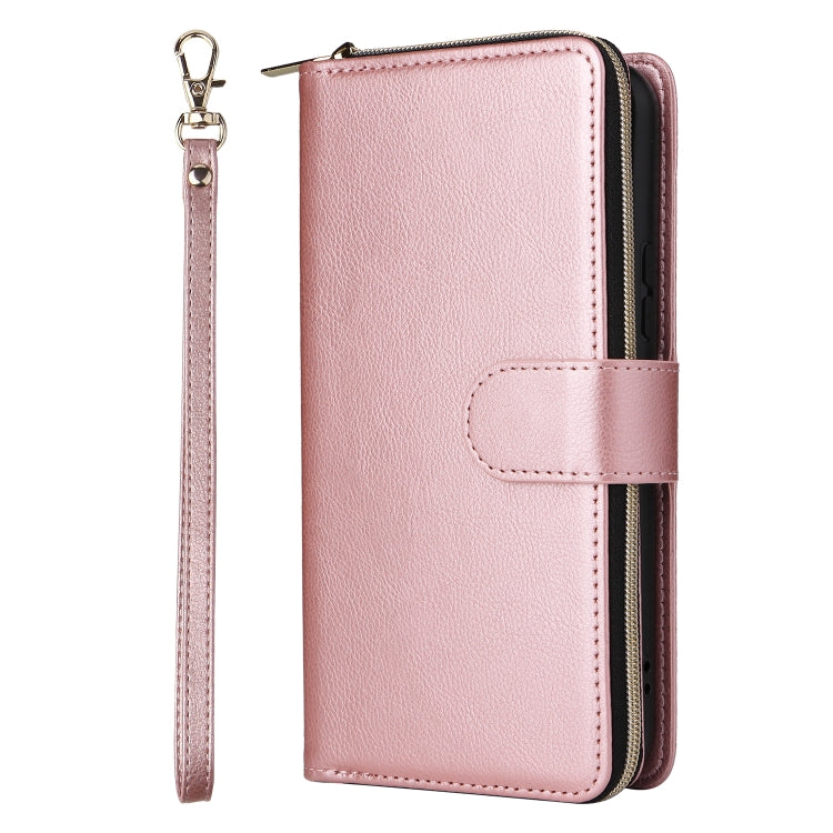 For Samsung Galaxy A54 9 Card Slots Zipper Wallet Bag Leather Phone Case