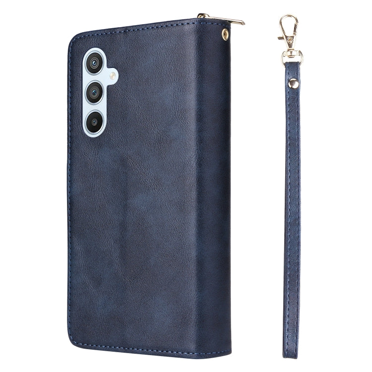 For Samsung Galaxy A54 9 Card Slots Zipper Wallet Bag Leather Phone Case