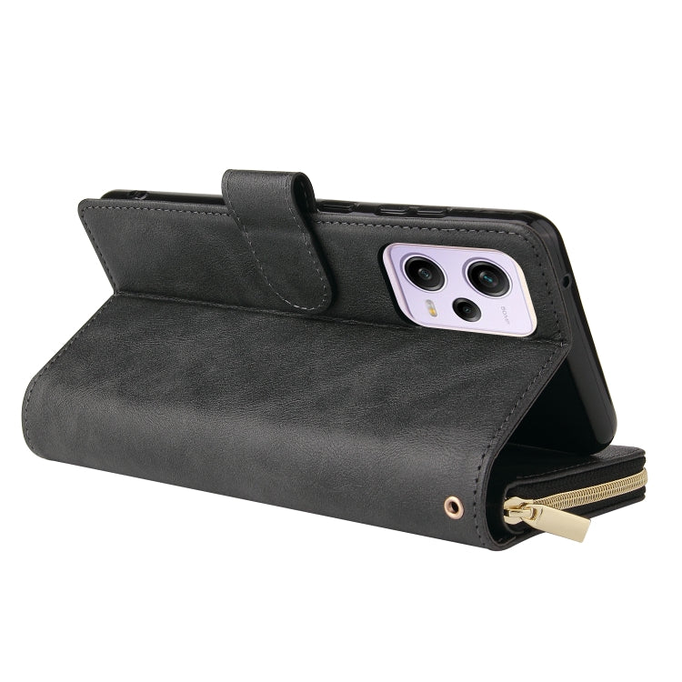 For Xiaomi Redmi Note 12 Pro 5G Speed / Note 12 Pro 5G Global / Poco X5 Pro 9 Card Slots Zipper Wallet Bag Leather Phone Case
