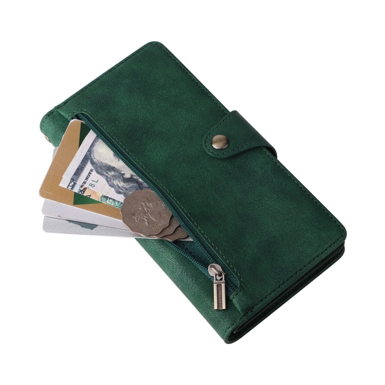 For Xiaomi Redmi Note 12 5G Global / Poco X5 Rivet Buckle 9 Cards Three Fold Leather Phone Case
