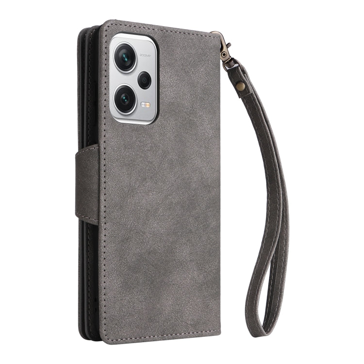 For Xiaomi Redmi Note 12 Explorer / Note 12 Pro+ Global Rivet Buckle 9 Cards Three Fold Leather Phone Case