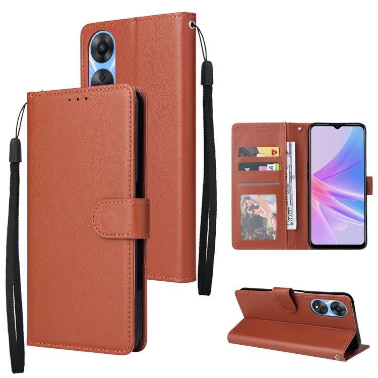 For OPPO A58 / A78 3 Card Slots Multifunctional Leather Phone Case
