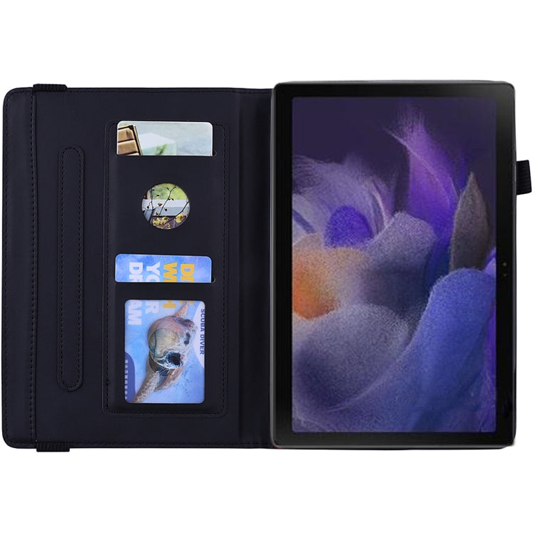 For Samsung Galaxy Tab A8 10.5 2021 Calf Texture Embossed Flip Leather Tablet Case