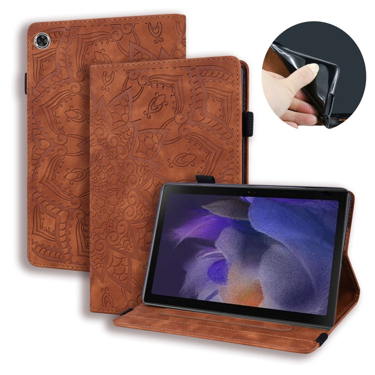 For Samsung Galaxy Tab A8 10.5 2021 Calf Texture Embossed Flip Leather Tablet Case