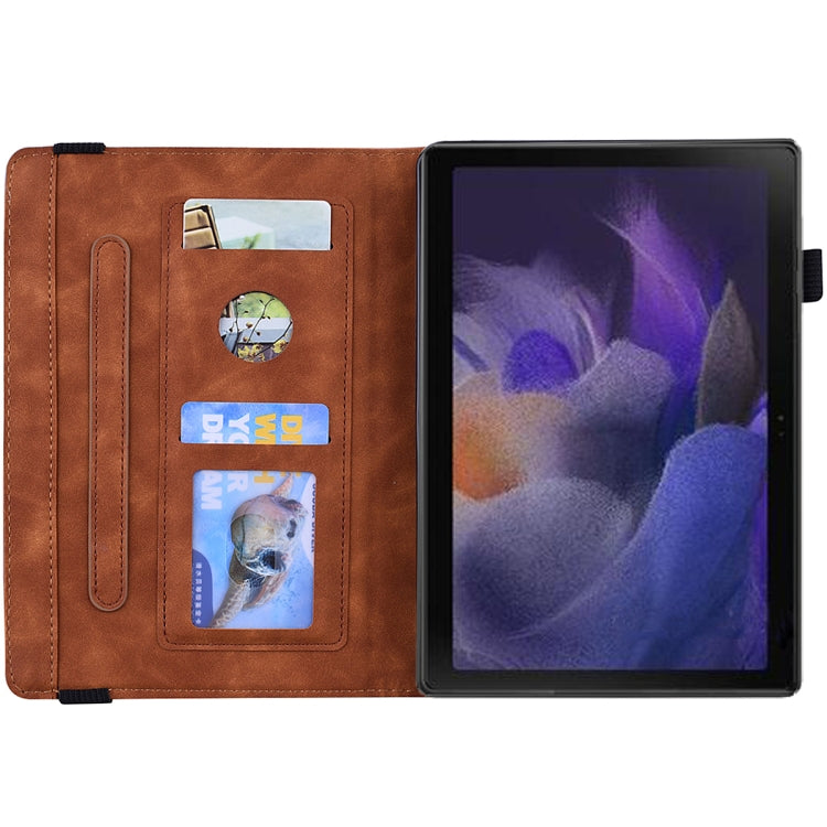 For Samsung Galaxy Tab A8 10.5 2021 Calf Texture Embossed Flip Leather Tablet Case