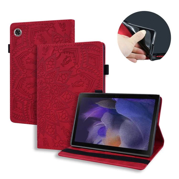 For Samsung Galaxy Tab A8 10.5 2021 Calf Texture Embossed Flip Leather Tablet Case