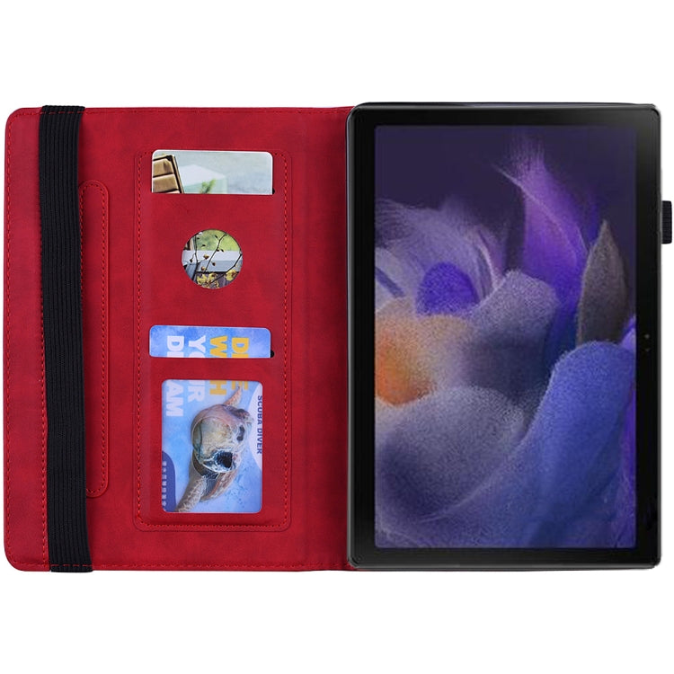 For Samsung Galaxy Tab A8 10.5 2021 Calf Texture Embossed Flip Leather Tablet Case