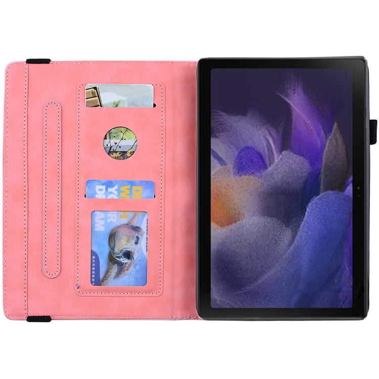 For Samsung Galaxy Tab A8 10.5 2021 Calf Texture Embossed Flip Leather Tablet Case