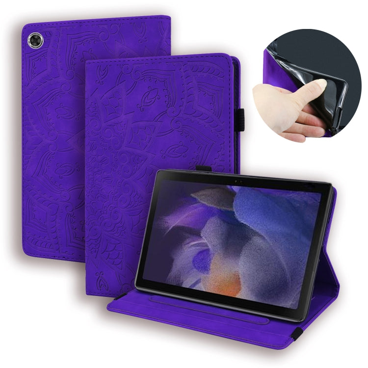 For Samsung Galaxy Tab A8 10.5 2021 Calf Texture Embossed Flip Leather Tablet Case