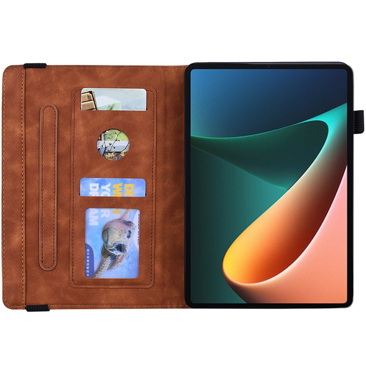 For Xiaomi Pad 5 Pro 12.4 inch Calf Texture Embossed Flip Leather Tablet Case