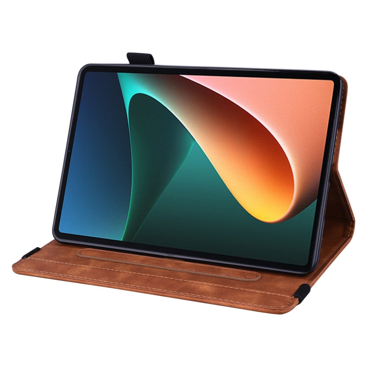 For Xiaomi Pad 5 Pro 12.4 inch Calf Texture Embossed Flip Leather Tablet Case