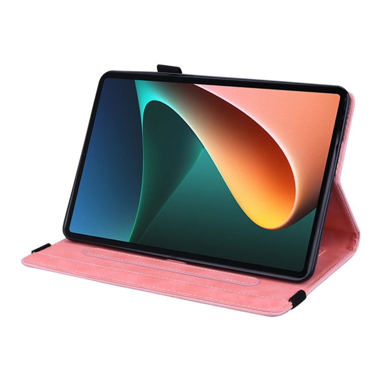 For Xiaomi Pad 5 Pro 12.4 inch Calf Texture Embossed Flip Leather Tablet Case