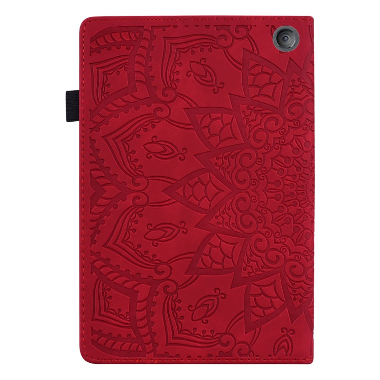 For Amazon Kindle Fire 7 2022 Calf Texture Embossed Flip Leather Tablet Case