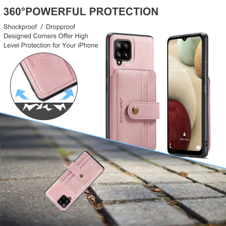 For Samsung Galaxy A22 4G JEEHOOD RFID Blocking Anti-Theft Magnetic PU Phone Case