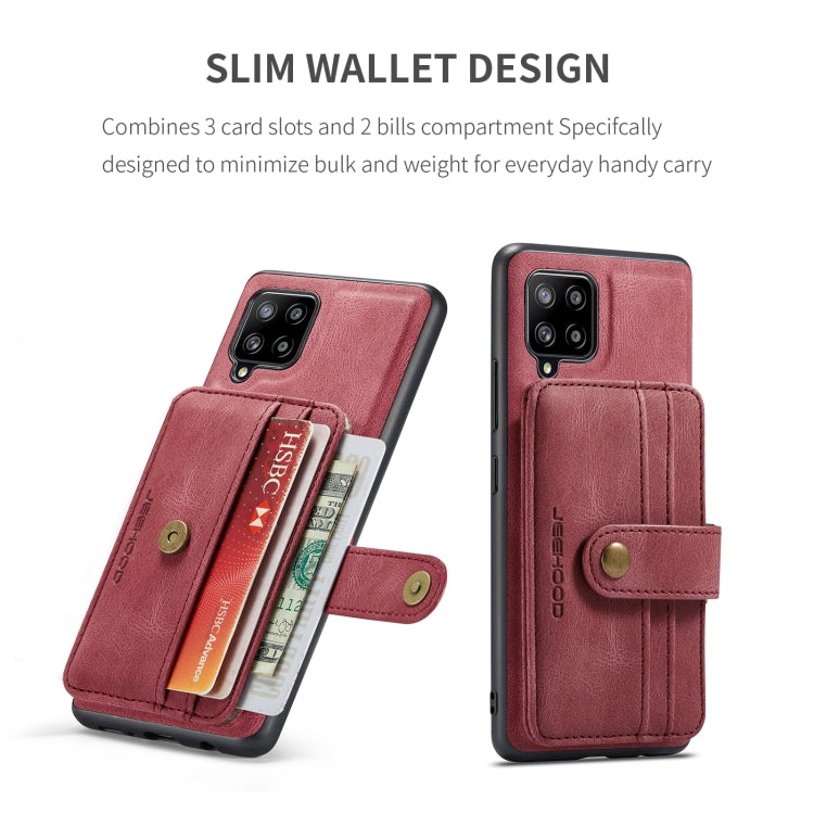 For Samsung Galaxy A22 4G JEEHOOD RFID Blocking Anti-Theft Magnetic PU Phone Case