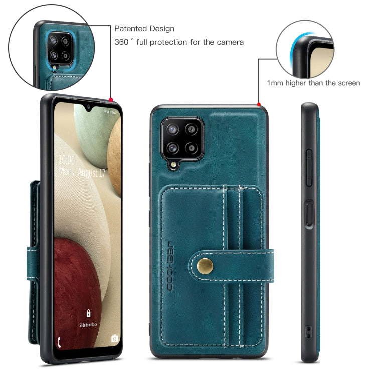 For Samsung Galaxy A22 4G JEEHOOD RFID Blocking Anti-Theft Magnetic PU Phone Case