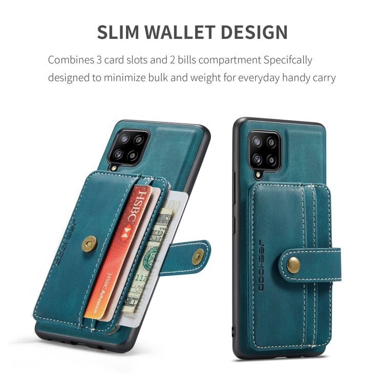 For Samsung Galaxy A22 4G JEEHOOD RFID Blocking Anti-Theft Magnetic PU Phone Case