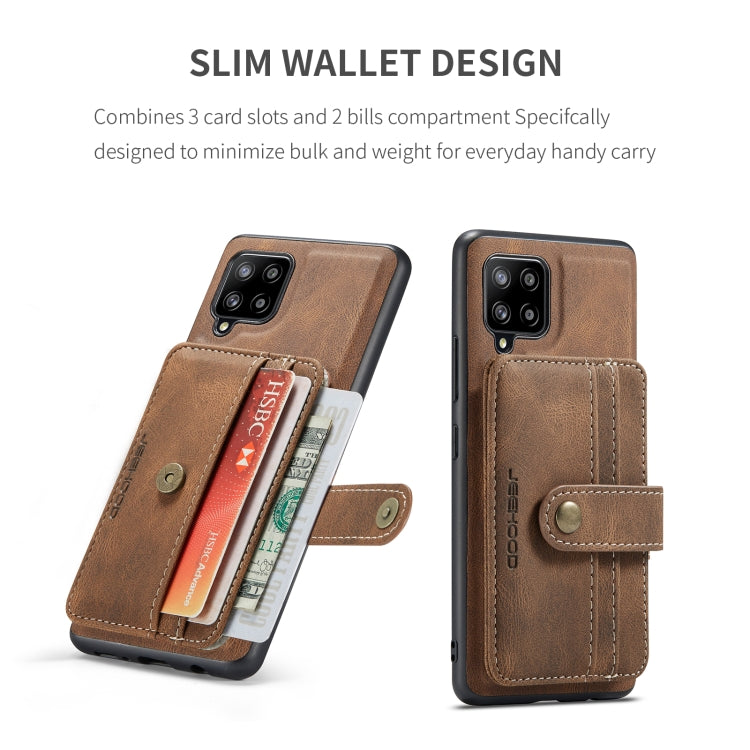For Samsung Galaxy A22 4G JEEHOOD RFID Blocking Anti-Theft Magnetic PU Phone Case