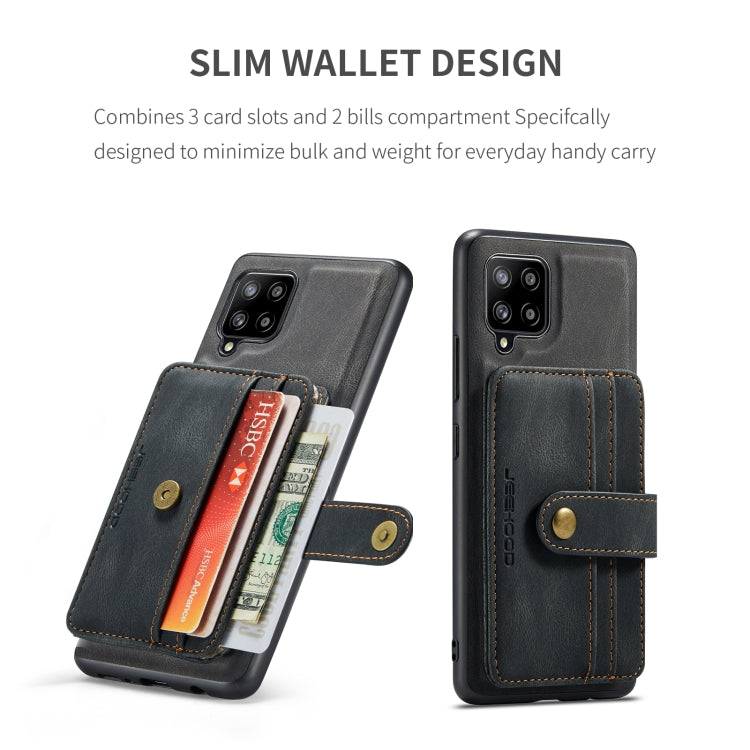 For Samsung Galaxy A22 4G JEEHOOD RFID Blocking Anti-Theft Magnetic PU Phone Case