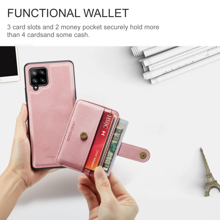 For Samsung Galaxy A42 5G JEEHOOD RFID Blocking Anti-Theft Magnetic PU Phone Case